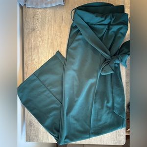 Shein Curve 3X Dark Emerald Green Wide Leg Stretchy Trousers